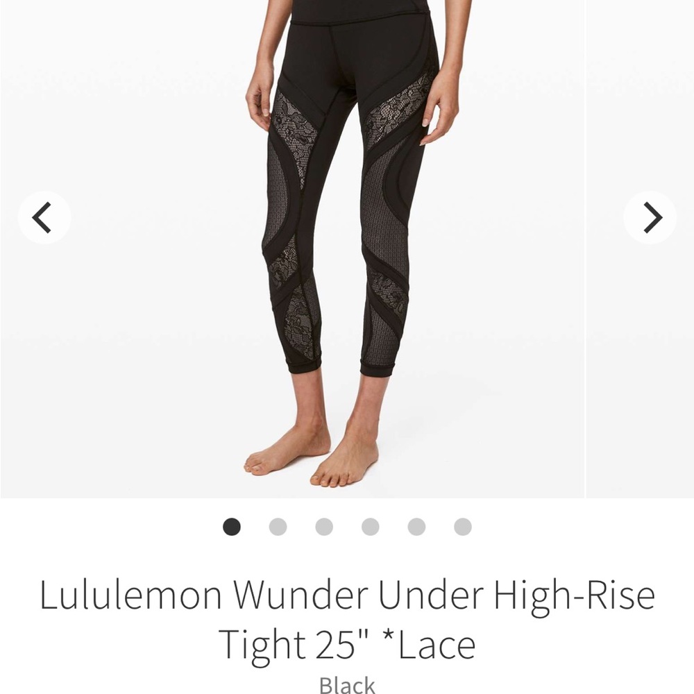 Lululemon Wunder Under High Rise Tights size 6 lace